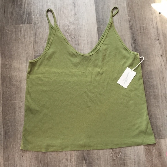 NWT 2X spaghetti strap top vintage green - Picture 1 of 5